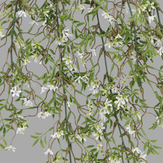 Artificial White Star Hanging Foliages 90CM Length Outdoor UV Protected