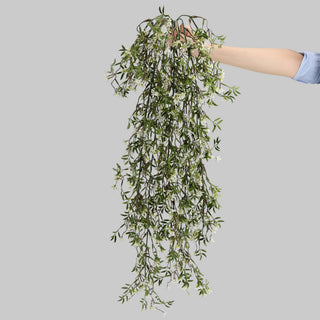 Artificial White Star Hanging Foliages 90CM Length Outdoor UV Protected