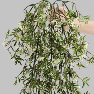 Artificial White Star Hanging Foliages 90CM Length Outdoor UV Protected