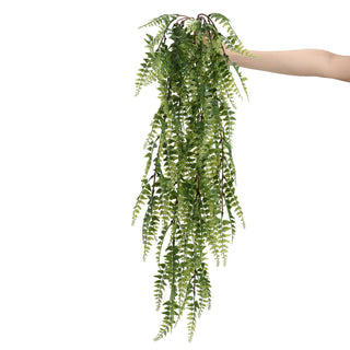Spring Fern Hanging Foliage 85CM UV Light Green with Brown Stems