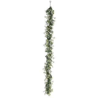 Artificial White Star Plus Green Leaves Hanging Ivy 175CM Length Outdoor UV