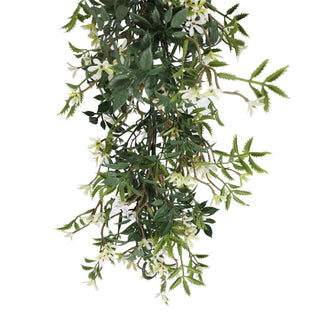 Artificial White Star Plus Green Leaves Hanging Ivy 175CM Length Outdoor UV