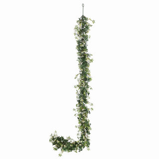 Artificial White Star Plus Green Leaves Hanging Ivy 175CM Length Outdoor UV