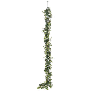 Artificial White Star Plus Green Leaves Hanging Ivy 175CM Length Outdoor UV