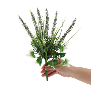 30CM Premium Big Artificial Lavender Foliages White Green