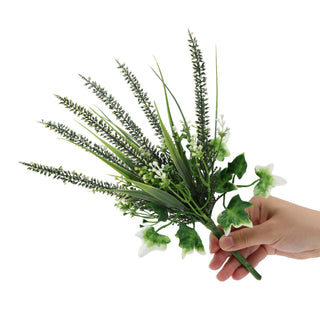 30CM Premium Big Artificial Lavender Foliages White Green
