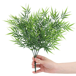 32CM Length Dark Green Artificial Bamboo Foliages UV FR