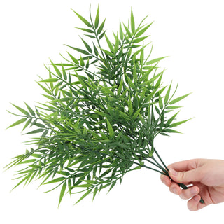 32CM Length Dark Green Artificial Bamboo Foliages UV FR