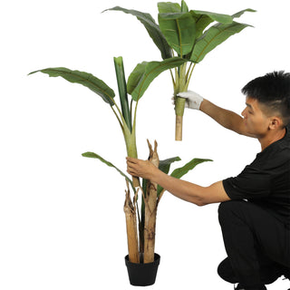 120CM Height Triple Trunks Artificial Banana Tree 18 Leaves