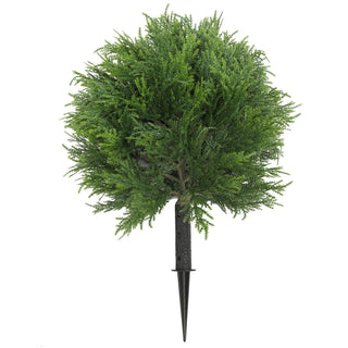 Fully PE Artificial Cypress Ball Tree with Pointed Cones 35CM Diameter Outdoor UV Protected