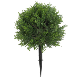 Fully PE Artificial Cypress Ball Tree with Pointed Cones 35CM Diameter Outdoor UV Protected